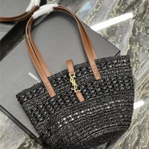 ysl panier raffia tote bag