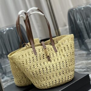 ysl panier raffia tote bag