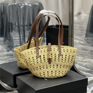 ysl panier raffia tote bag