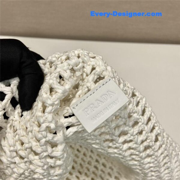 prada raffia tote bag white - Image 3
