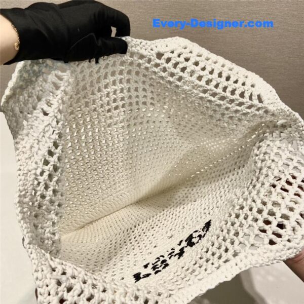 prada raffia tote bag white - Image 5
