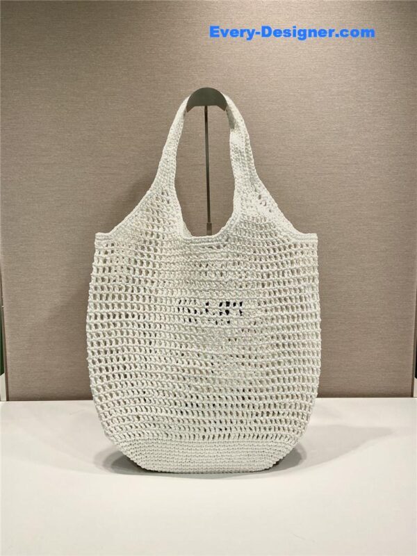prada raffia tote bag white - Image 8