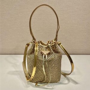 prada crystal bucket bag