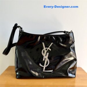 ysl logo shoulder leather bag