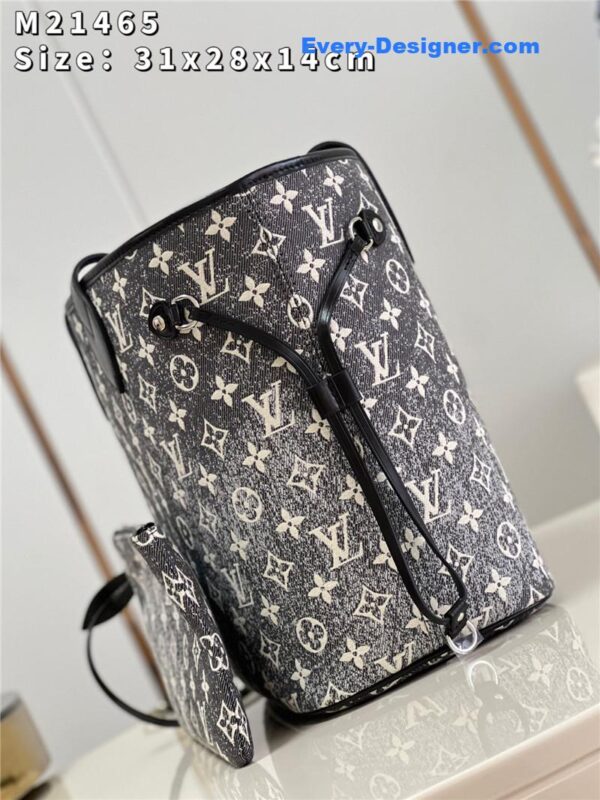 louis vuitton neverfull pm denim shopping bag - Image 5