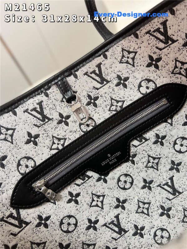 louis vuitton neverfull pm denim shopping bag - Image 6