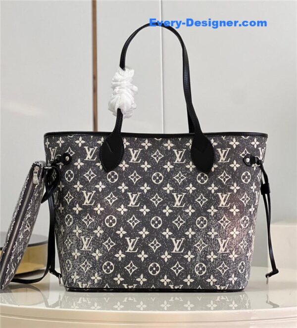 louis vuitton neverfull pm denim shopping bag - Image 8