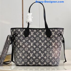 louis vuitton neverfull pm denim shopping bag