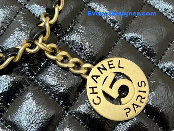 Chanel number 5 gold coin tag hobo bag small - Image 4