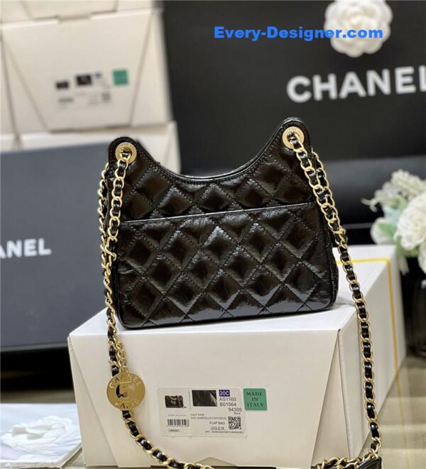 Chanel number 5 gold coin tag hobo bag small - Image 6