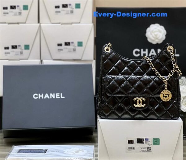 Chanel number 5 gold coin tag hobo bag - Image 3