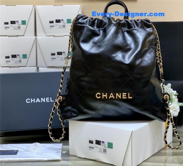 Chanel 22 large handbag black - Image 8
