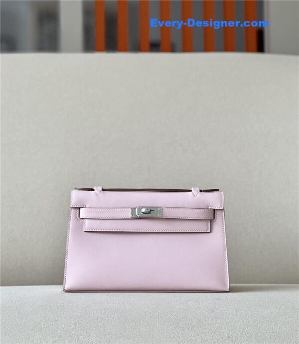 hermes kelly pochette swift leather bag - Image 7