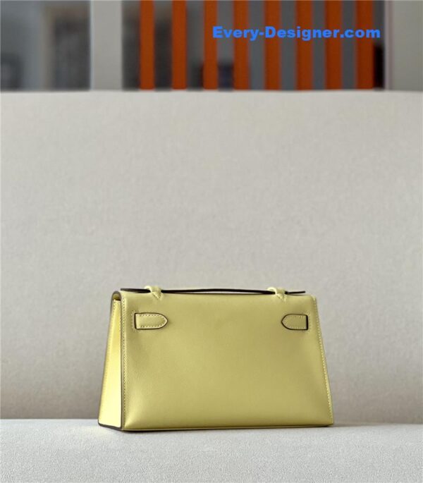 hermes kelly pochette swift leather bag - Image 5