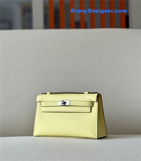hermes kelly pochette swift leather bag - Image 6