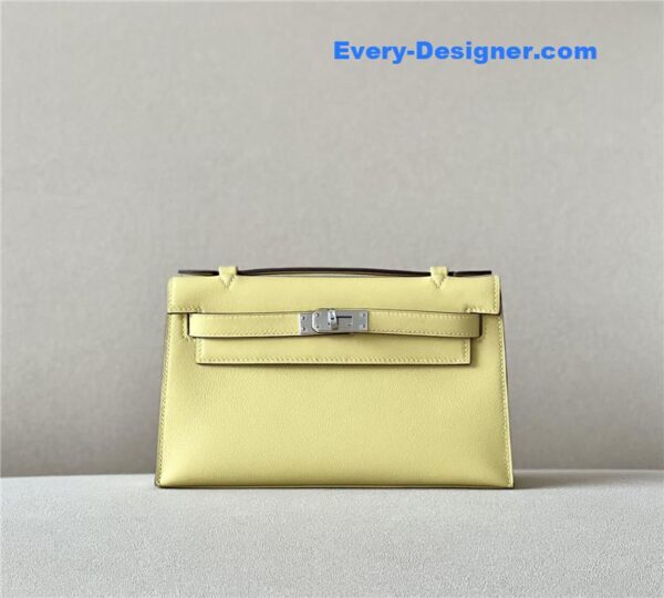 hermes kelly pochette swift leather bag - Image 7