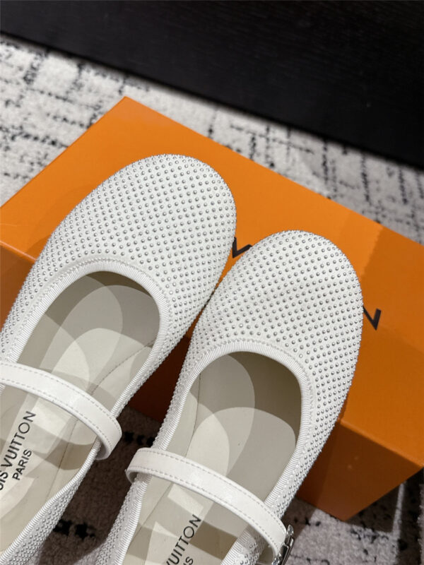 Louis Vuitton Perforated Romy Flat Ballerina in white - Image 3