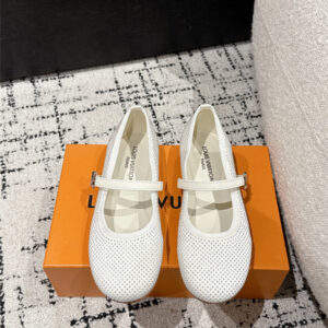 Louis Vuitton Perforated Romy Flat Ballerina in white