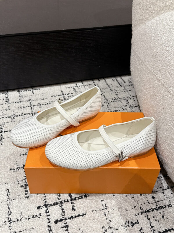 Louis Vuitton Perforated Romy Flat Ballerina in white - Image 6