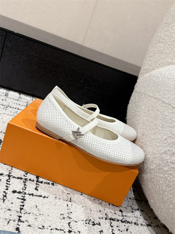 Louis Vuitton Perforated Romy Flat Ballerina in white - Image 9