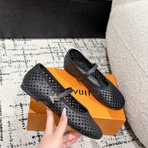 Louis Vuitton Perforated Romy Flat Ballerina in Black