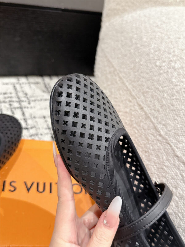 Louis Vuitton Perforated Romy Flat Ballerina in Black - Image 6