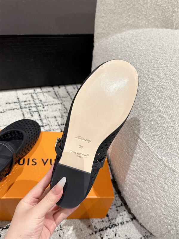 Louis Vuitton Perforated Romy Flat Ballerina in Black - Image 8