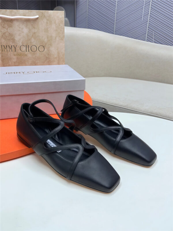 Jimmy Choo Black Sheepskin Astoria Ballet Flats