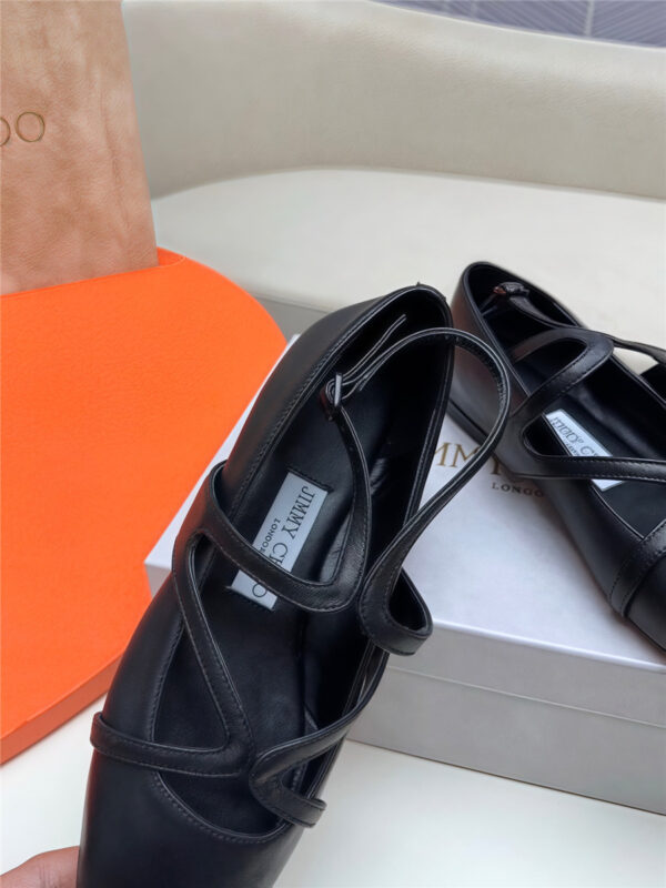Jimmy Choo Black Sheepskin Astoria Ballet Flats - Image 6