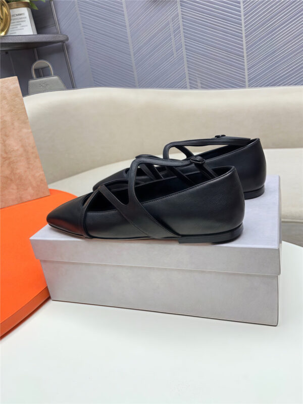 Jimmy Choo Black Sheepskin Astoria Ballet Flats - Image 7