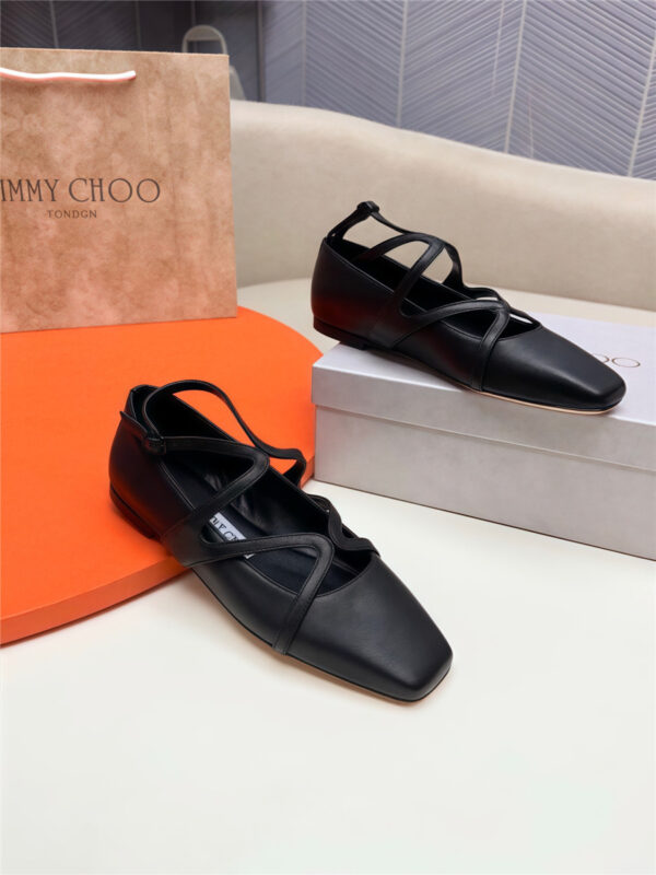 Jimmy Choo Black Sheepskin Astoria Ballet Flats - Image 9