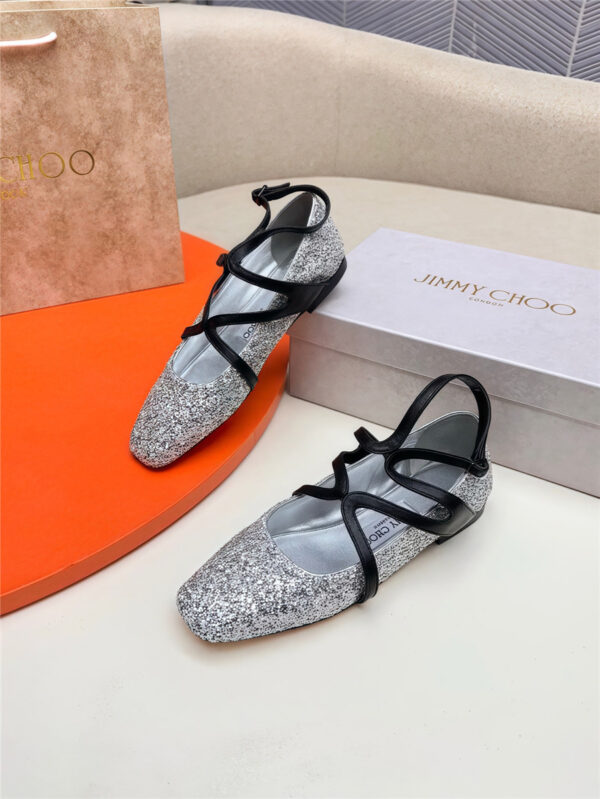 Jimmy Choo Astoria Ballet Flats Silver - Image 3