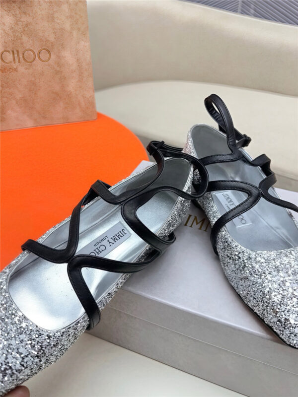 Jimmy Choo Astoria Ballet Flats Silver - Image 4
