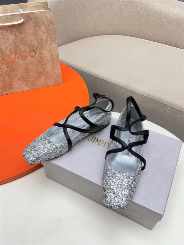 Jimmy Choo Astoria Ballet Flats Silver - Image 8
