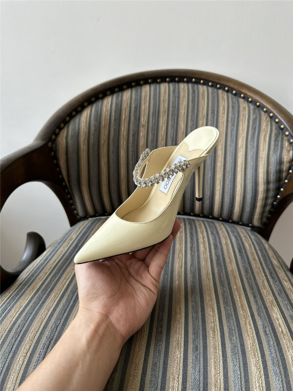 Jimmy Choo Bing 100mm Heeled Mules In Off-White - Image 3