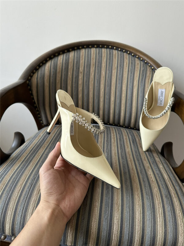 Jimmy Choo Bing 100mm Heeled Mules In Off-White - Image 5