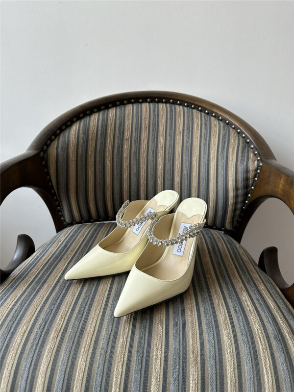 Jimmy Choo Bing 100mm Heeled Mules In Off-White - Image 7