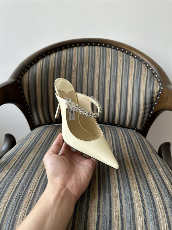 Jimmy Choo Bing 100mm Heeled Mules In Off-White - Image 8