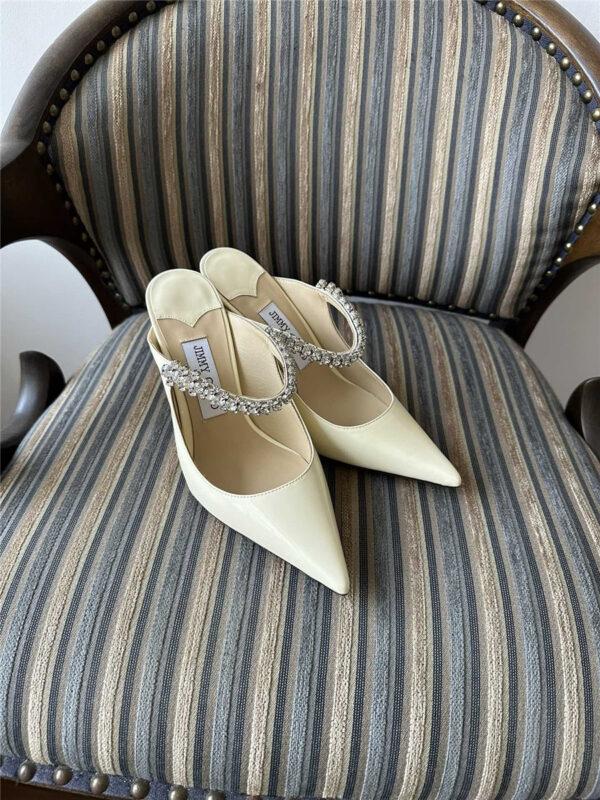 Jimmy Choo Bing 100mm Heeled Mules In Off-White - Image 9