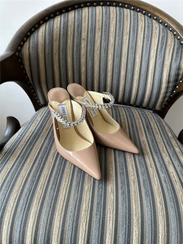 Jimmy Choo Bing 100mm Heeled Mules in Beige - Image 2