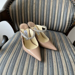 Jimmy Choo Bing 100mm Heeled Mules in Beige