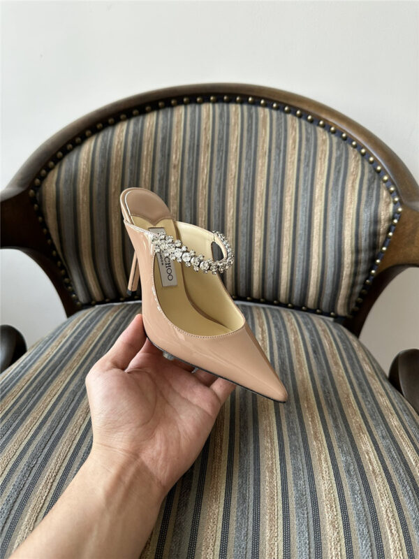Jimmy Choo Bing 100mm Heeled Mules in Beige - Image 5