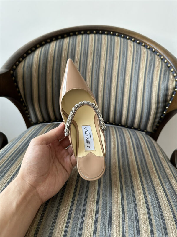Jimmy Choo Bing 100mm Heeled Mules in Beige - Image 7