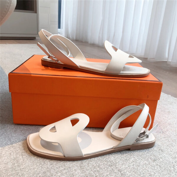 Hermès Julie Sandal White - Image 3