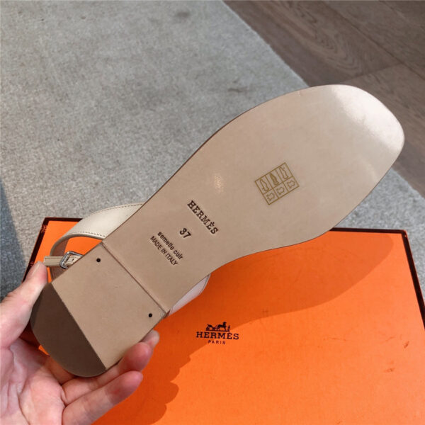 Hermès Julie Sandal White - Image 6