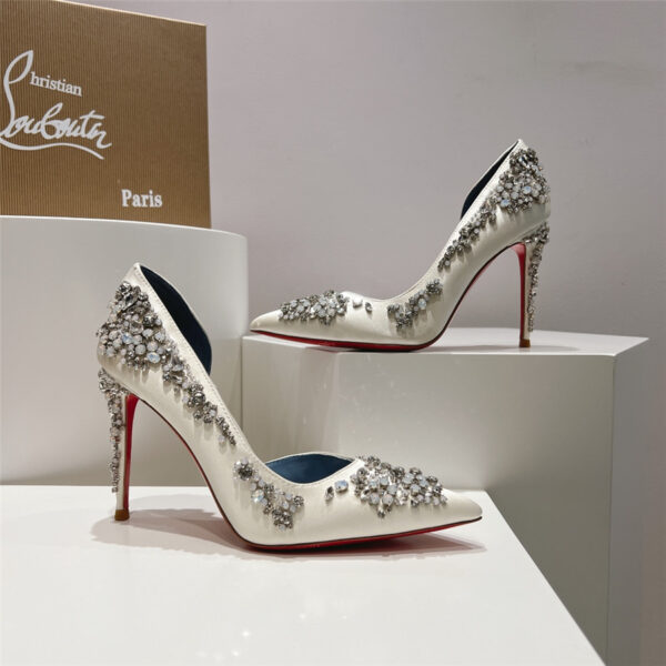 Christian Louboutin Artifice Strass 120 Pumps White - Image 5