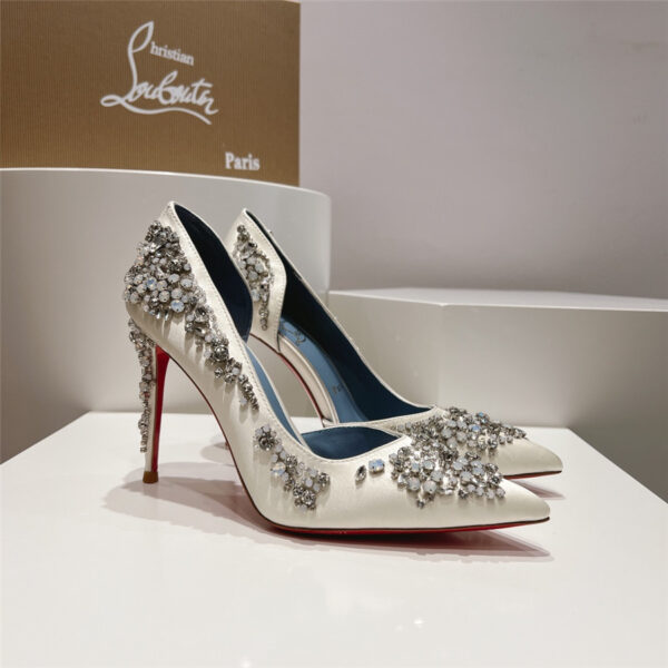 Christian Louboutin Artifice Strass 120 Pumps White - Image 8
