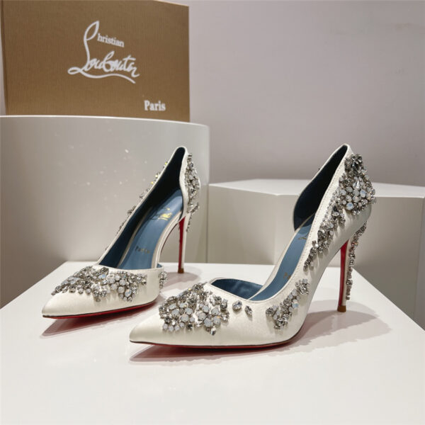 Christian Louboutin Artifice Strass 120 Pumps White - Image 9