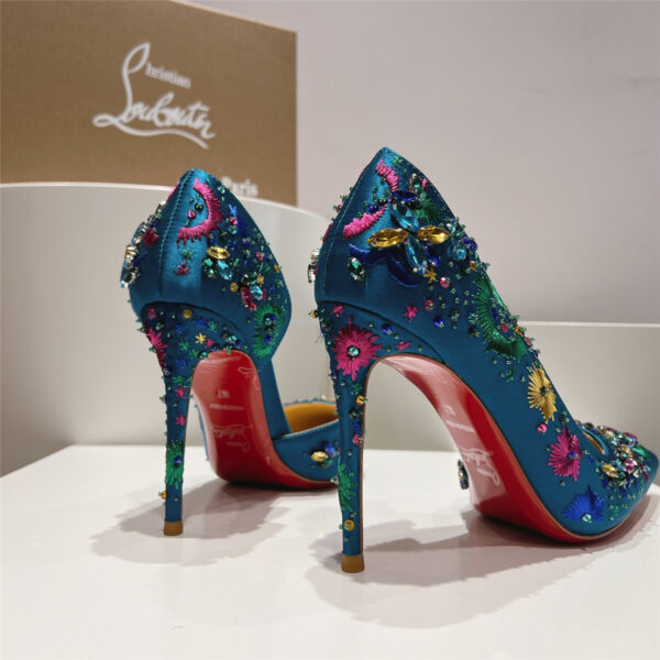 Christian Louboutin Artifice Strass 120 Pumps Blue - Image 2