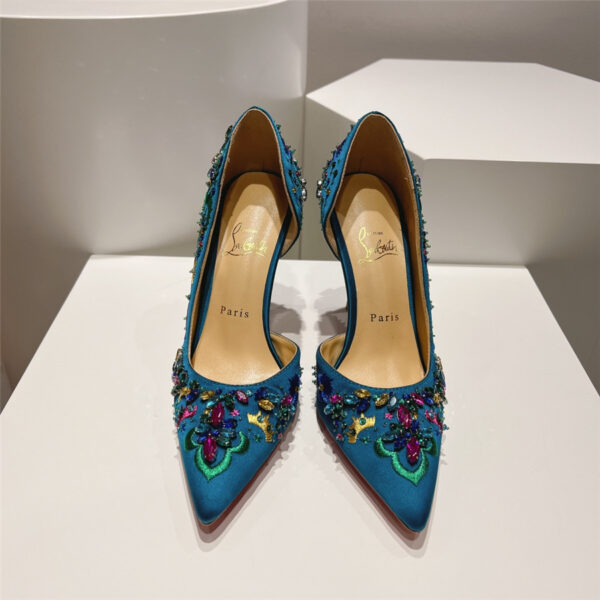 Christian Louboutin Artifice Strass 120 Pumps Blue - Image 5